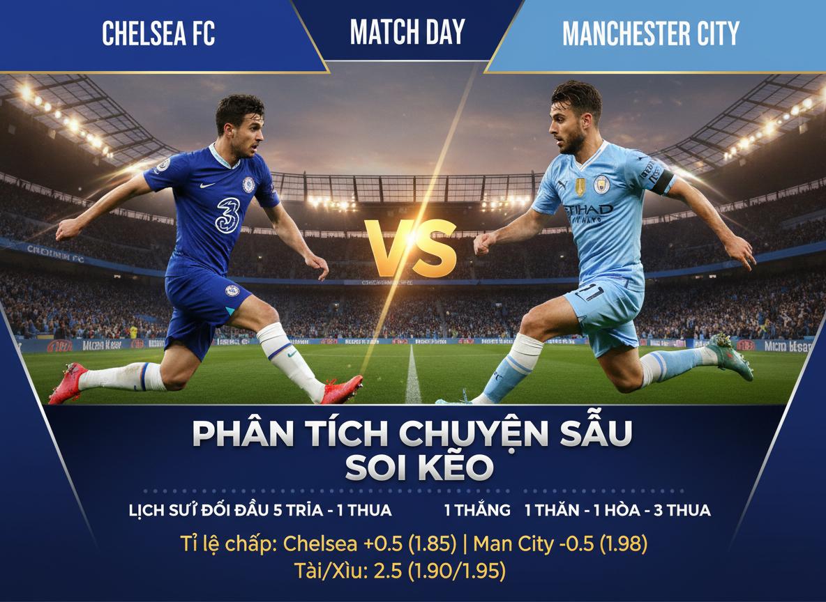 Phân tích chuyên sâu từ Bongdalu soi kèo Chelsea FC vs Manchester city