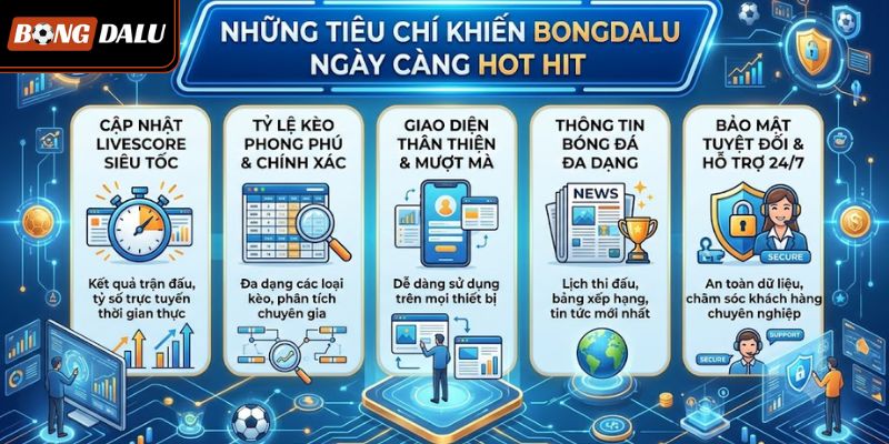 Những tiêu chí khiến BONGDALU ngày càng hot hit